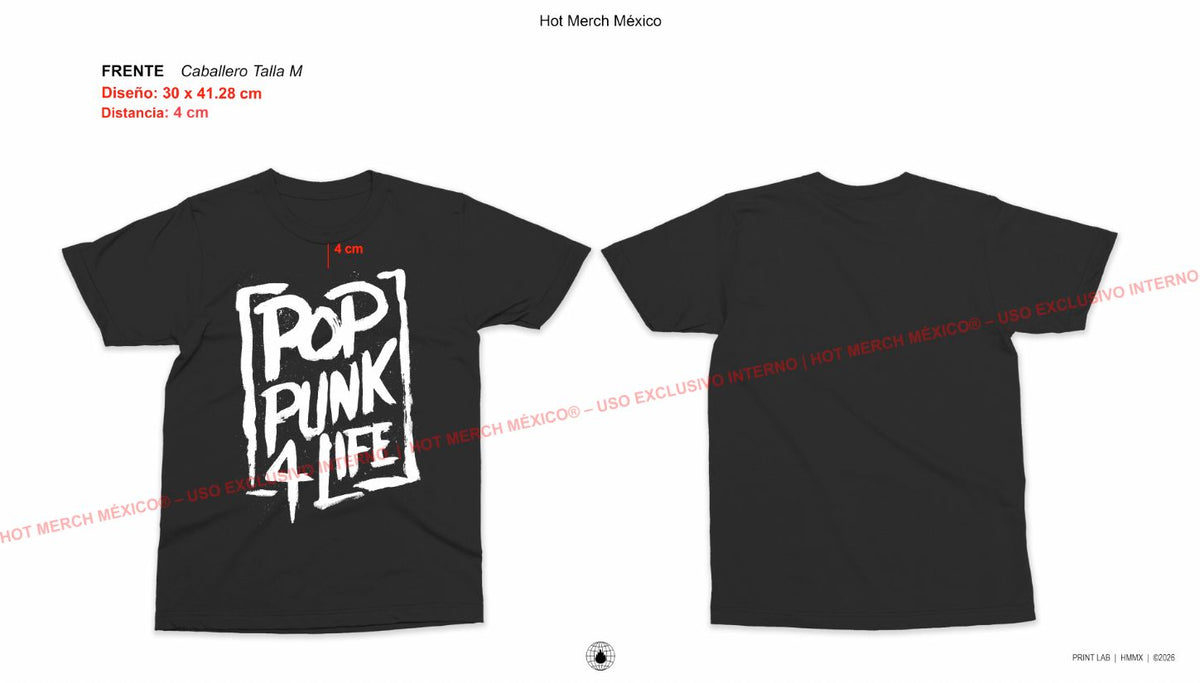 SUNNY DAY APPAREL - POP PUNK 4 LIFE NEGRA