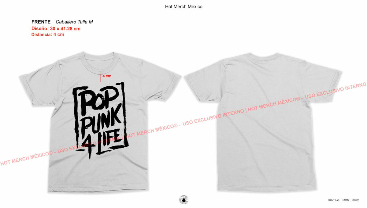 SUNNY DAY APPAREL - POP PUNK 4 LIFE BLANCA